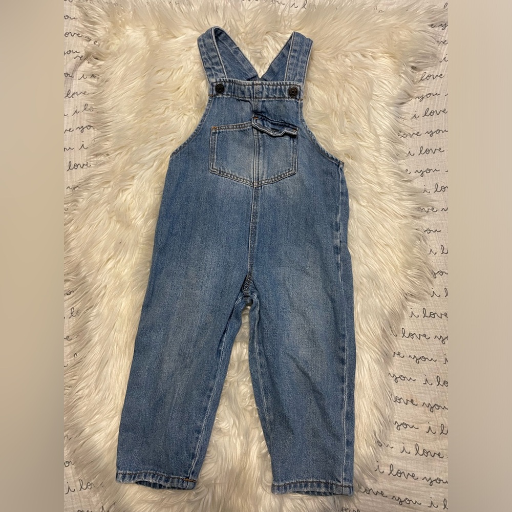 Zara blue jean dungarees overalls slouchy fit size 2-3years
